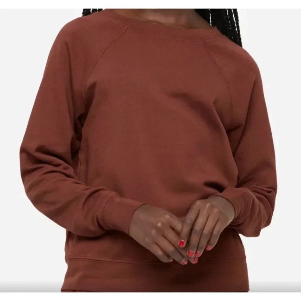 Mate The Label Sweatshirt Womens XL Brown Pullover Raglan Terry Organic Cotton
